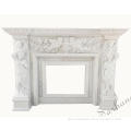 Hand caverd western style white marble fireplace for sale